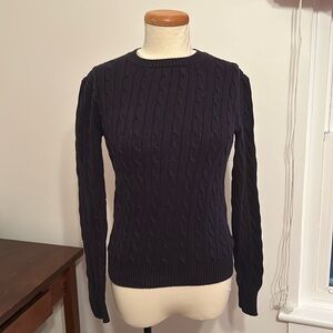American Apparel navy blue cable knit sweater
